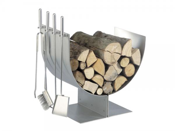 Portalegna in acciaio inox - Accessori per caminetti in acciaio by F.lli Guerra