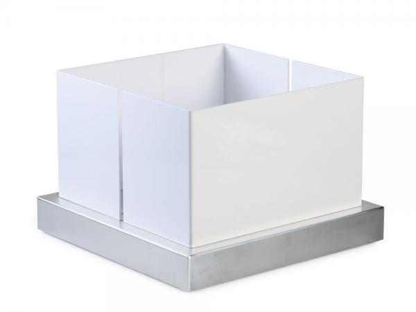 Portalegna in acciaio inox e ferro verniciato bianco con ruote  - Accessori per caminetti in acciaio by F.lli Guerra